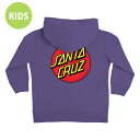 ■SANTA CRUZ SKATEBOARDS 商品詳細 ブランド：SANTA CRUZ(サンタクルーズ) モデル：CLASSIC DOT P/O HOODED KIDS カラー：パープル 素材：60% Cotton/40% Polyester レギュラーフィット・キッズP/Oフード フロントプリント＆バックプリント 米国CPSIA適合商品 正規輸入品 サイズ 2T(2歳) / 着丈:約39cm 身幅:約37cm 4T(4歳) / 着丈:約41cm 身幅:約38cm 5/6T(5〜6歳) / 着丈:約42cm 身幅:約41cm *PCモニターにより若干色が違って見えることがあります。 *商品の仕様は予告なく変更になる場合があります。 *色柄物の衣類は、色落ち、色移りする場合がございますので、その他の衣類と一緒に洗わないようご注意くださいませ。 【SANTA CRUZ】 1973年カリフォルニアはサンタクルーズにて発足し深い歴史を誇るスケートカンパニーSANTACRUZ。 元々はサーフブランドとしてスタートしたブランドだが、後にサーフボードの余剰資材を用いて制作した頑強なデッキが支持を集めるようになる。 SCREAMING HANDで知られるアーティストのジム・フィリップスを起用し、数々の名作デッキをリリースするほか、クリスチャン・ホソイなどが在籍し、パンクなアティチュードを誇ったチーム構成とブランドイメージ、画家的なプロダクト展開とスタイルあふれる映像作品の数々。 スケートボードに革命を起こしたブランドである。 SANTA CRUZ一覧はこちら