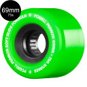 パウエル・ペラルタ POWELL PERALTA69mm SNAKES GREEN 75A WHEELソフトウィール 4個セット ロングボード ダウンヒル オー...