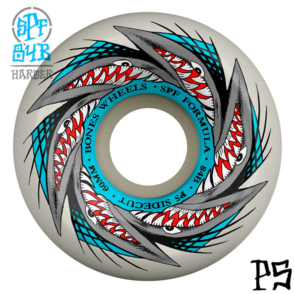 BONES WHEELS ボーンズ ウィール60mm SPF POOL SHARKNADO P5 SIDECUT 84B WHEELSハードウィール(4個セット...
