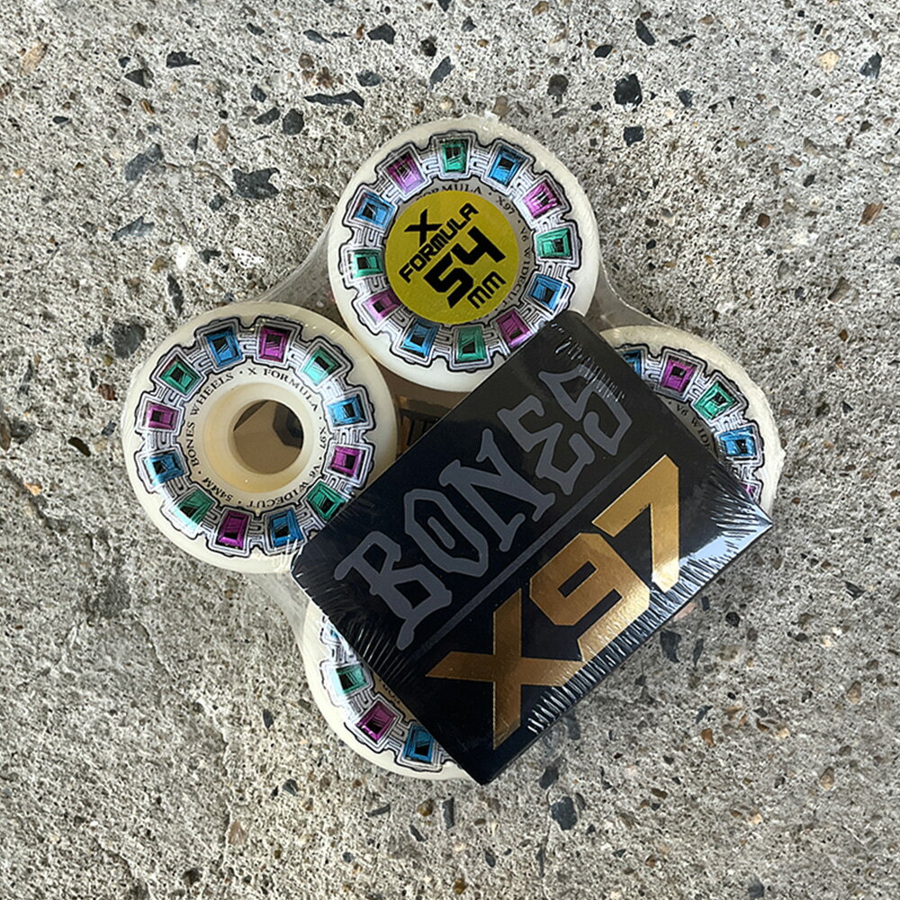 BONES WHEELS ボーンズ ウィール54mm X-FORMULA DIAL OF DESTINY V6 WIDE-CUT 97A WHEELSハードウィール 4個セット エックスフォーミュラー X97 スケートボード スケボー sk8 skateboard タイヤ トリック スライド グラインド【2312】 2