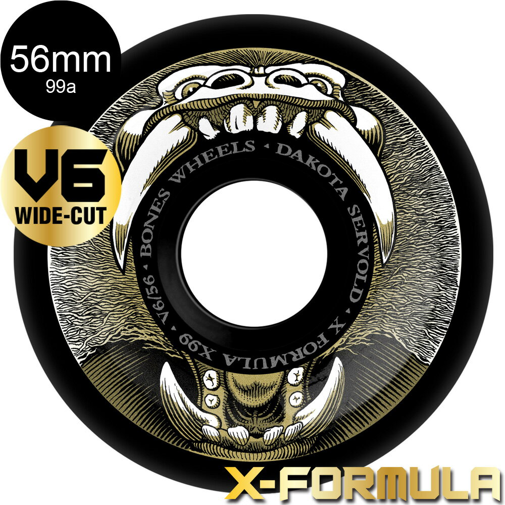 BONES WHEELS ボーンズ ウィール56mm X-FORMULA SERVOLD BABOONATIC V6 WIDE-CUT 99A WHEELSハードウィール 4個セット ダコタ・サーヴォルド エックスフォーミュラー X99 スケートボード スケボー sk8 skateboard タイヤ トリック スライド グラインド【2404】 1