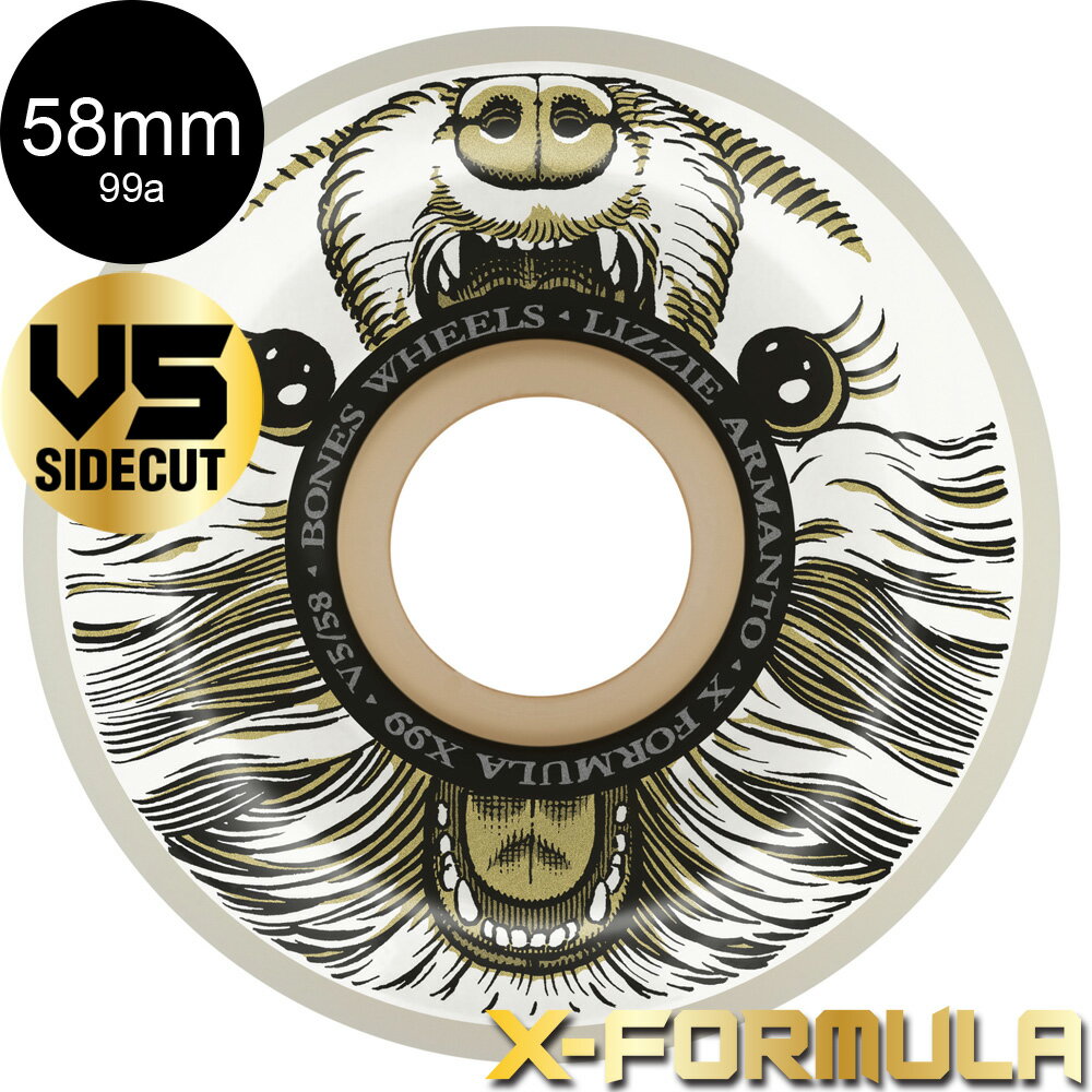 BONES WHEELS ボーンズ ウィール58mm X-FORMULA ARMANTO ALMA MUTTER V5 SIDECUT 99A WHEELSハードウィール 4個セット リジー・アーマント エックスフォーミュラー X99 スケートボード スケボー skateboard タイヤ トリック【2404】