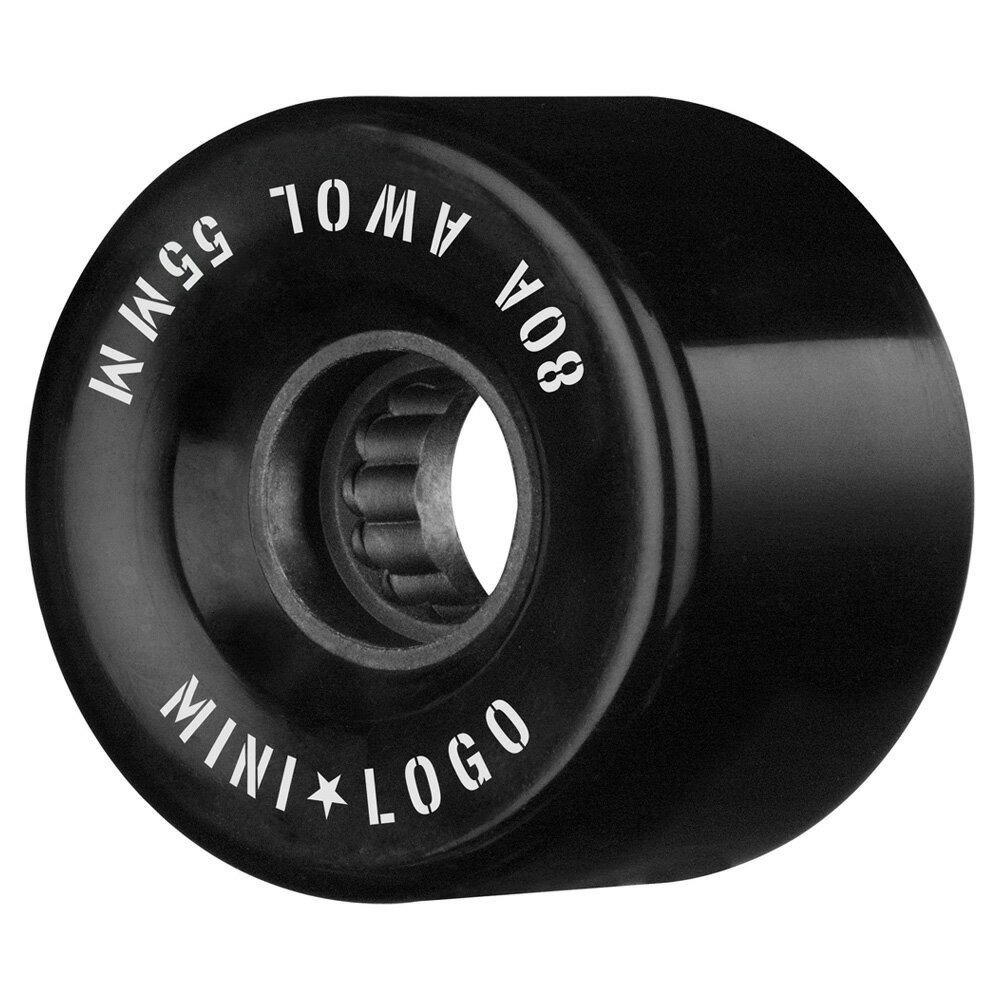 ミニロゴ MINI LOGO55mm A.W.O.L 80A WHEELSソフトウィール 4個セット ブラック AWOL クルージング クルーザー スケートボード スケボー sk8 skateboard タイヤ ローラー 車輪 静か 速い【2406】
