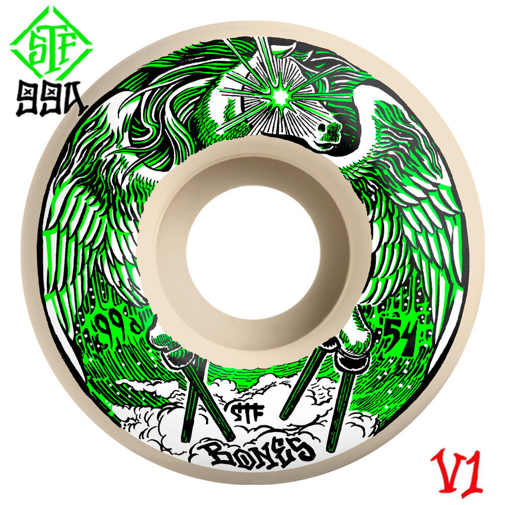 ボーンズ ウィール BONES WHEELS54mm STF PEG-LEG-ASUS V1 STANDARD 99A WHEELSハードウィール(4個セット)ホワイト ストリートテックフォーミュラ スケートボード スケボー sk8 skateboard タイヤ ローラー 車輪 トリック スライド グラインド【2409】