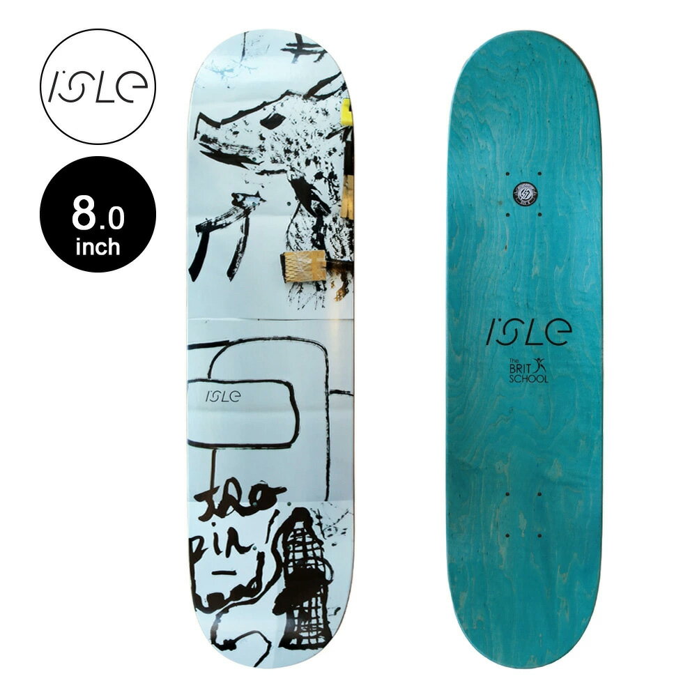 アイル ISLEスケボー デッキ 8.0 THE BRIT SCHOOL DECKスケートボード ストリート sk8 skateboard 板【2405】