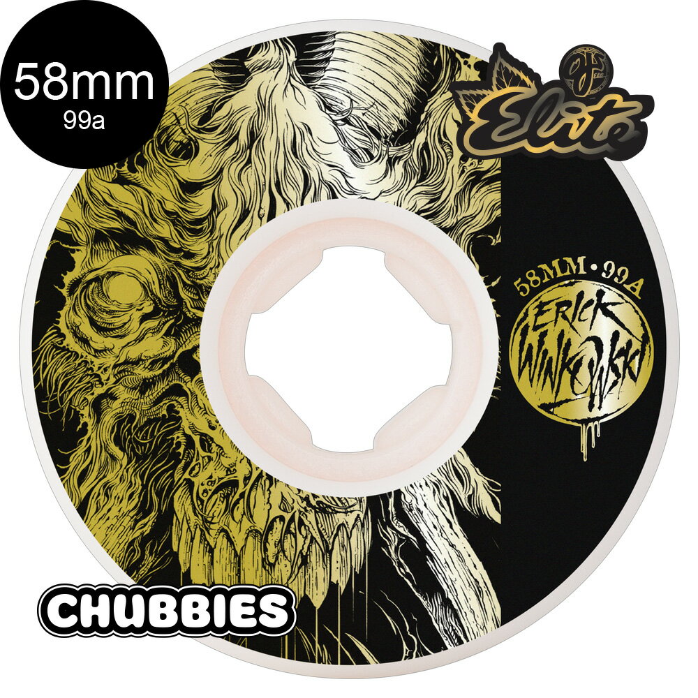オージェイウィール OJ WHEELS58mm ERICK WINKOWSKI PRIMEVAL ELITE CHUBBIES 99A WHEELSハードウィール 4個セット スケートボード エリート エリック・ウィンコウスキ スケボー sk8 skateboard タイヤ トリック スライド【2504】