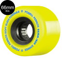 パウエル・ペラルタ POWELL PERALTA66mm SNAKES YELLOW 82A WHEELソフトウィール 4個セット ロングボード ダウンヒル オ...