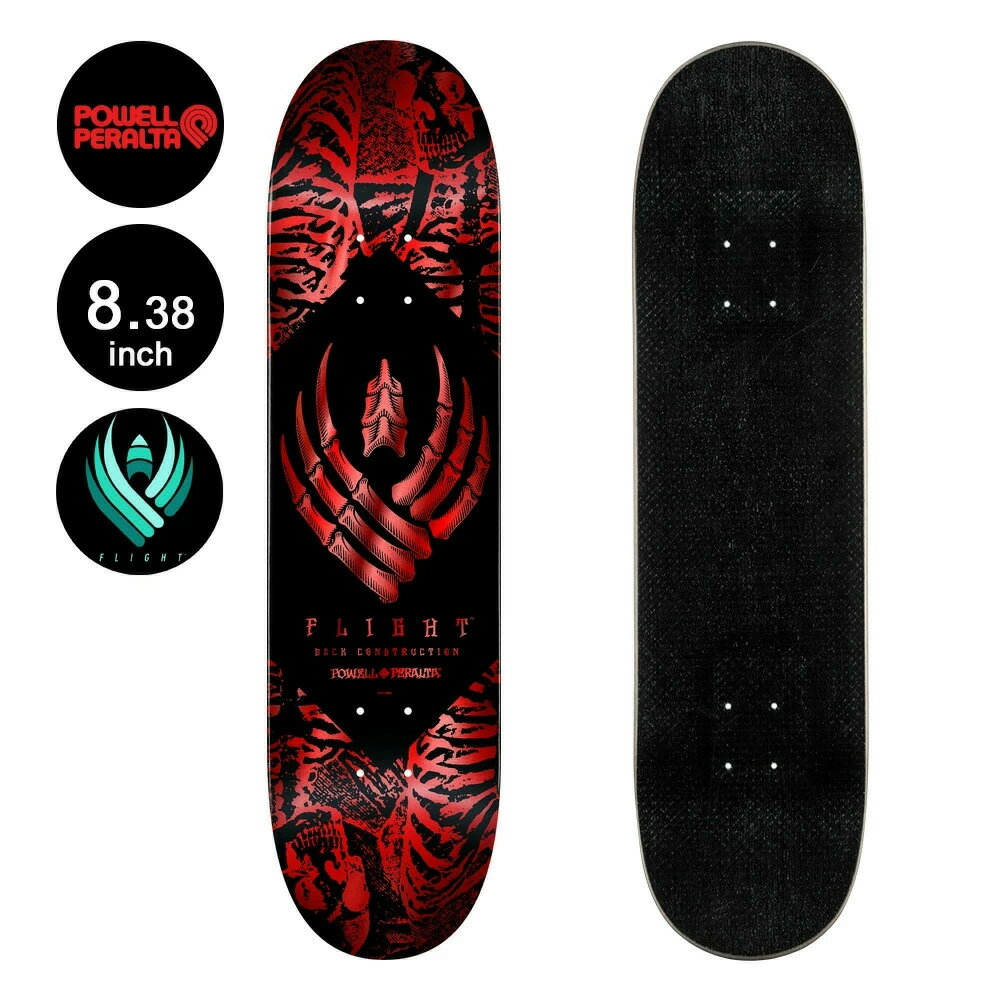 パウエル・ペラルタ POWELL PERALTAスケボー デッキ 8.38 FLIGHT&#174; SKELTON RED FOIL DECK SHAPE 2..