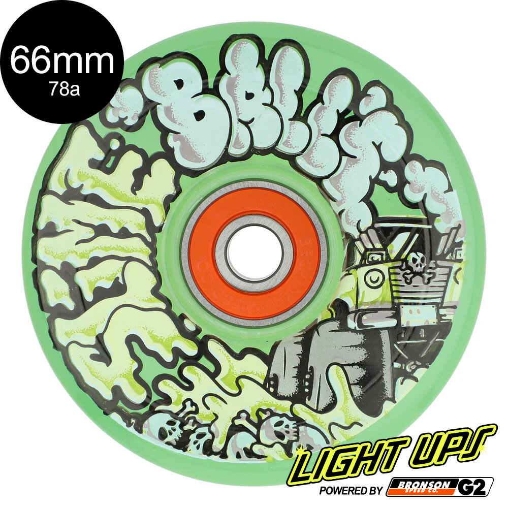 スライムボールズ SLIME BALLS66mm ACCELERATOR LIGHT UPS OG SLIME 78A WHEELSソフトウィール 4個セッ..