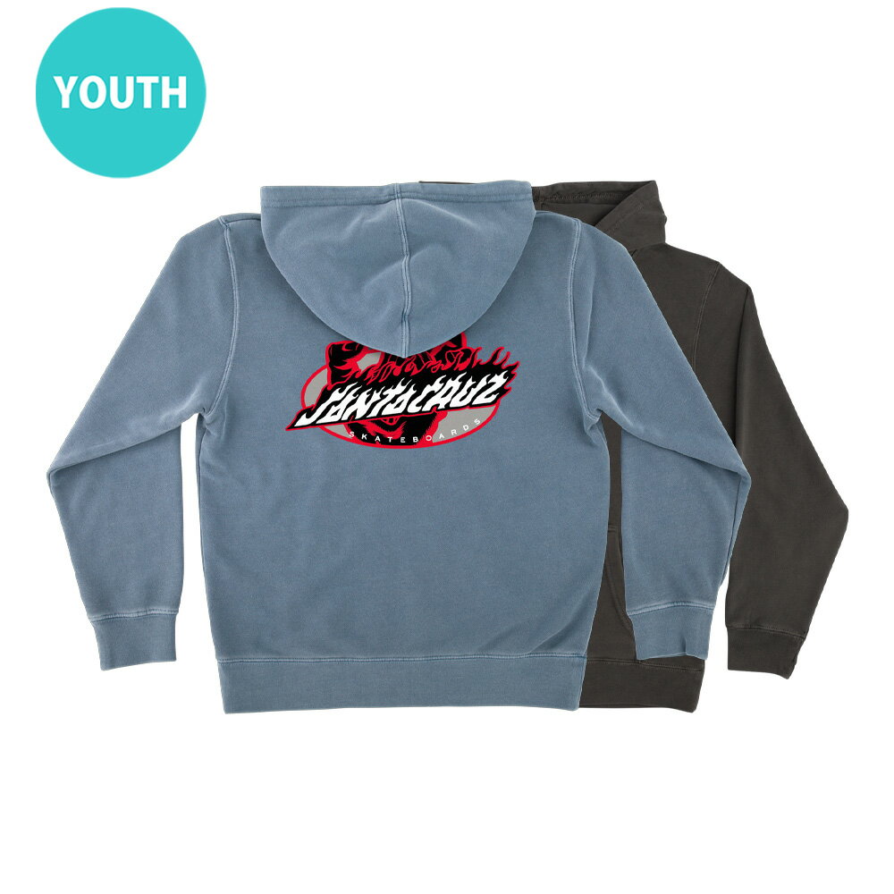 サンタクルーズ SANTA CRUZSCREAMING FIRE OVAL P/O HOODED SWEATSHIRT YOUTHプルオーバーパーカー ユースサイズ 子供用 キッズ P/O フード スケートボード スケボーsk8 skateboard
