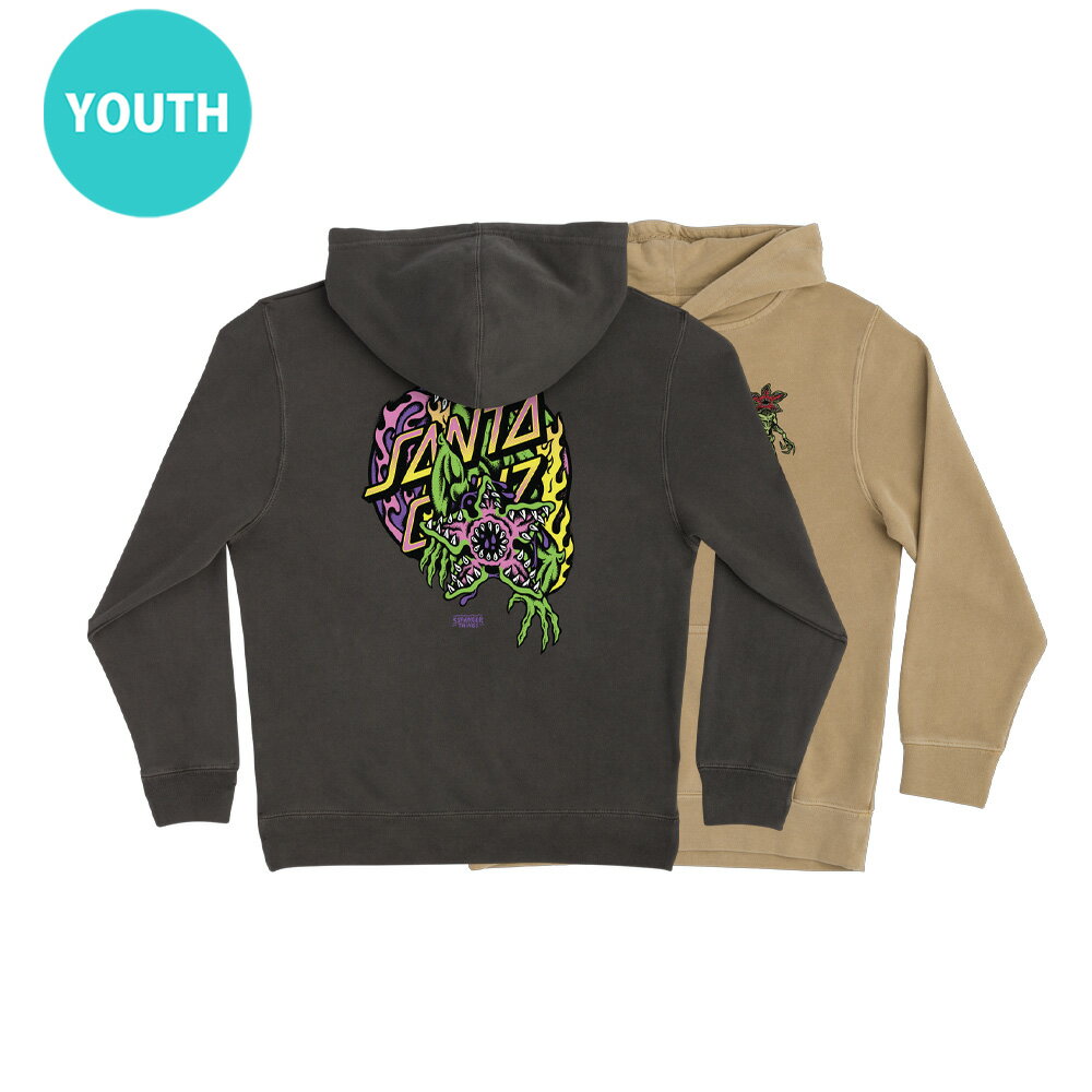 サンタクルーズ SANTA CRUZDEMOGORGON DOT P/O HOODED SWEATSHIRT YOUTHプルオーバーパーカー ストレンジャーシングス 限定コラボ ユースサイズ 子供用 キッズ P/O フード スケートボード スケボーsk8 skateboard