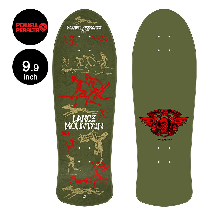 POWELL PERALTA パウエル ペラルタスケボー デッキ 9.9 BONES BRIGADE LANCE MOUNTAIN 13TH SERIES REISSUE DECK GREENランス マウンテン ボーンズ ブリゲード シルバー 限定 オールドスクール リイシュー ストリート【2206】