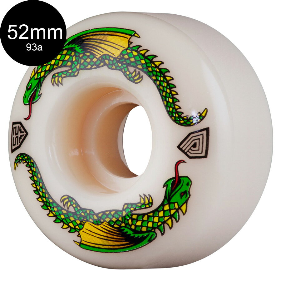 POWELL PERALTA パウエル ペラルタ52mm x 31mm DRAGON FORMULA WHITE 93A WHEELソフトウィール (4個セット) ドラゴンフォーミュラ スケートボード スケボー sk8 skateboard タイヤ ローラー 車輪 速い【2304】