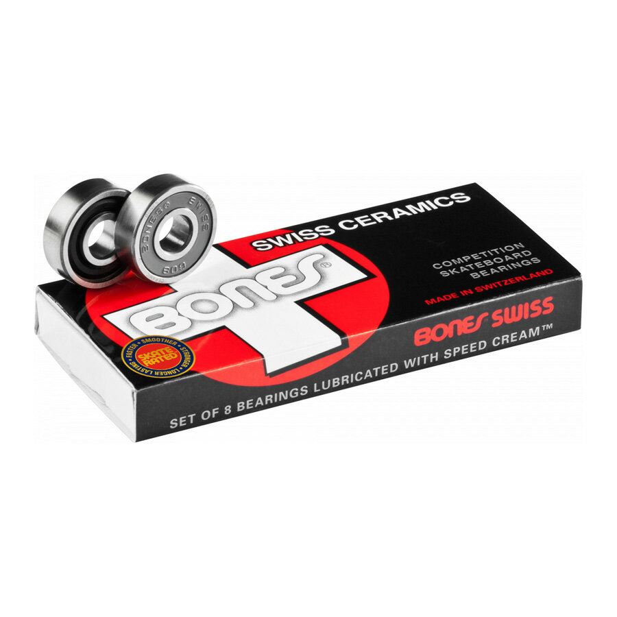 ■BONES BEARINGS モデル：Swiss Ceramics Bearings 8個セット（スペーサー 説明書 ステッカー付き） *PCモニターにより若干色が違って見えることがあります。 *仕様は予告なく変更される場合があります。 【BONES BEARINGS】 BONES BEARINGS商品一覧はこちら