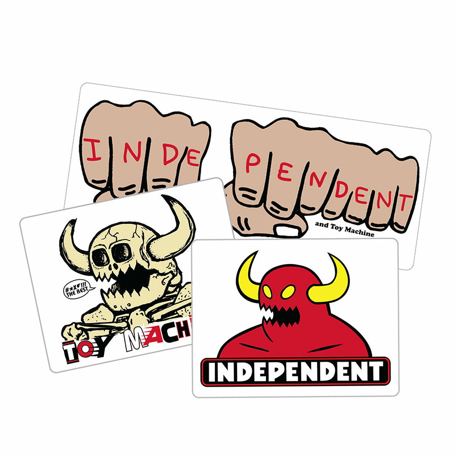 INDEPENDENT インディペンデントTOY LOGO MASH STICKER ASSORTED 3PACKステッカー トイマシーン デカール スケボー スケートボード スケボー ストリート シール sk8 skateboard