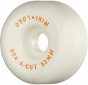 MINI LOGO ミニロゴWHEEL A-CUT 2 53mm 90A WHITE(4pacK)ソフトウィール(4個セット)ホワイト クルージング クルーザー スケートボード スケボー sk8 skateboard タイヤ ローラー 車輪 静か 速い 高性能ウレタン使用