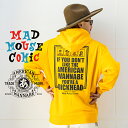 MAD MOUSE COMIC × AMERICAN WANNABE / 「MEMBERS Sweat Parka / GOLD」 コラボレーションスウェットパーカー / MEN 039 S メンズ / トレーナー / フーディー / プリント / 長袖 / カジュアル / ストリート / アメカジ / ゴールド