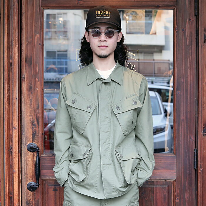 TROPHY CLOTHING トロフィークロージング / 「Jungle Fatigue Jacket / Olive Drab」ジャングルジャケット / TR24SS-505 / MEN'S メンズ / ジャケット / アウター / コート / ミリタリー / 無地 / 長袖 / アウトドア / カジュアル