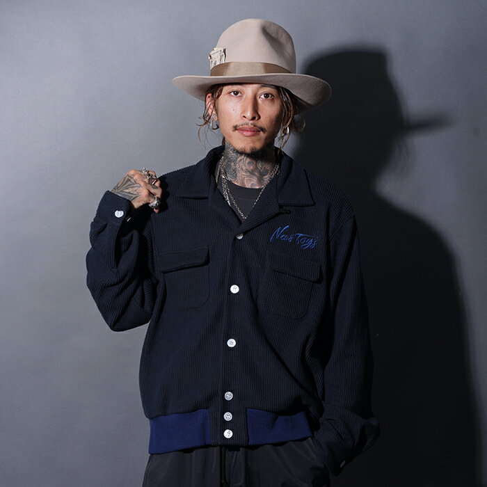 NASTOYS ナストイズ /「Ribbed Shirts / NAVY」コーデュロイリブシャツ / MEN'S メンズ / 開襟 / 長袖 / コーデュロイ ...