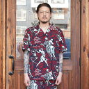 GANGSTERVILLE ギャングスタービル / 「DANCE OF DEATH - S/S SHIRTS / BLACK」オリジナル総柄S/Sシャツ GSV...