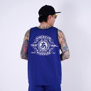 AMERICAN WANNABE/アメリカンワナビー「TRADE MARK TANKTOP / NAVY」タンクトップ / AWCO-250101 / MEN'S メンズ / セットアップ / ノースリーブ / カットソー / プリント / カジュアル / アメカジ