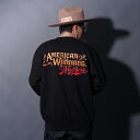 AMERICAN WANNABE/アメリカンワナビー /「NO MORE Logo Crew Sweat / BLACK」クルーネックスウェット / MEN'S メンズ / オリジナル / アメリカンワナビー / トレーナー / 長袖 / シンプル / プリント / ストリート / カジュアル / アメカジ