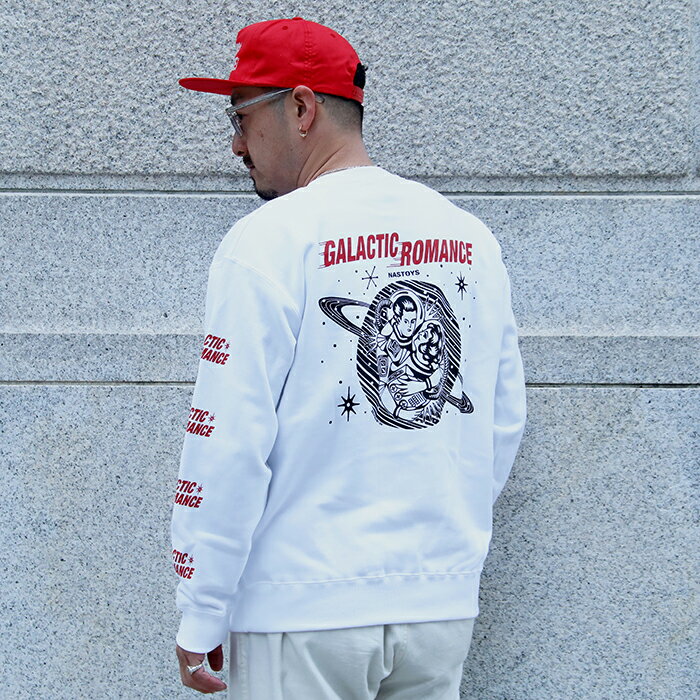 NASTOYS × LEN (TATTOO STUDIO YAMADA) /「GALACTIC ROMANCE CREW SWEAT / WHITE」ギャラクティックロマンスクルーネックスウエット / カットソー / トレーナー / 長袖 / プリント / カジュアル / ストリート / アメカジ / 限定