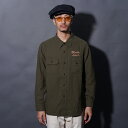 OLD CROW オールドクロー「L.A. MOTORCYCLE CLUB - L/S SHIRTS / KHAKI」ワークL/SシャツOC5309 MEN'S...