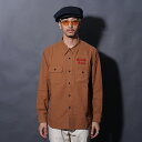 OLD CROW オールドクロー「L.A. MOTORCYCLE CLUB - L/S SHIRTS / BROWN」ワークL/SシャツOC5309 MEN'S...