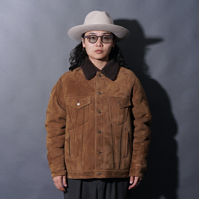 BY GLAD HAND バイグラッドハンド「GOODHORN - MOUTON TRACKER JACKET / BROWN」ムートントラッカージャケット B...