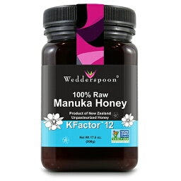 Wedderspoon Organic, Inc., 100% Raw Manuka Honey, KFactor 12, 17.6 oz (500 g)/ ウェダースプーン・オーガニック, 100%生マヌカ蜂蜜　Kファクター12