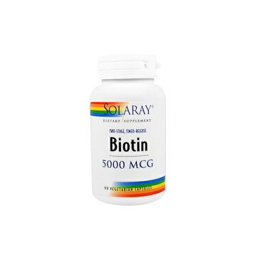 Solaray Two Stage Time Released Biotin 5000 mcg ソラレー タイム リリース ビオチン 60 錠