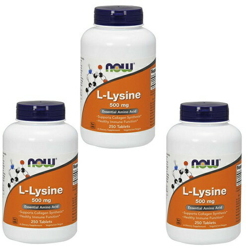 Now L-Lysine 500 mg 250 tablets 3 bottle set L-W 500mg 250^ubg 3{Zbg