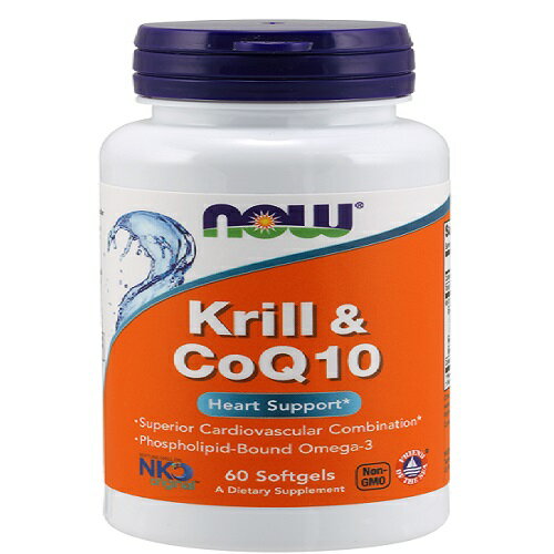 Krill & CoQ10 Softgels / ナウ　オキアミとコエンザイムQ10　60ソフトジェル