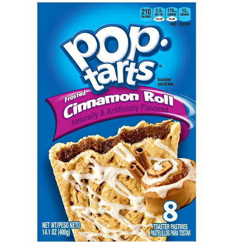 Kellogg's POP-tarts Frosted Cinnamon Roll 8ct/14.1oz/400g /ケロッグ ポップタルト シナモンロール 50g×8枚入り