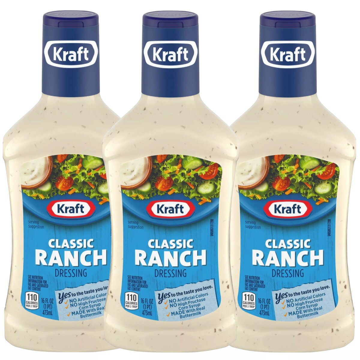 【3本セット】Kraft Classic Ranch Salad Dressing ,16floz / クラフト クラシック ランチ サラダドレッシング 473ml