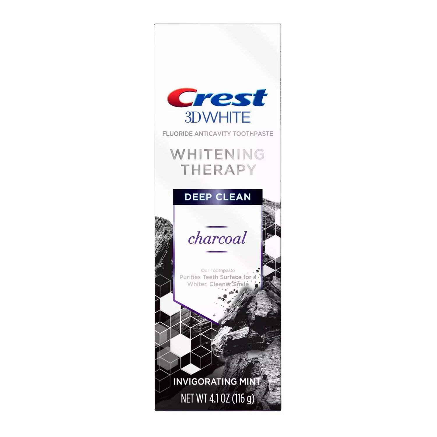 Crest 3D White Whitening Therapy Deep Clean Charcoal Toothpaste 4.1oz　クレスト 3Dホワイト ホワイトニングセラピー ディープクリーン チャコール 歯磨き粉 爽快ミント 116gのサムネイル