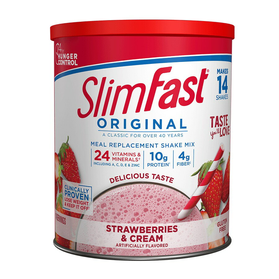 SlimFast Shake Mix Powder Strawberries & Cream 12.83 oz / スリムファスト シェイクミックスパウダー ストロベリークリーム 364 g