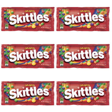 【6個セット】Skittles Original Candy / スキトルズ フルーツキャンディー オリジナル 61g(2.17oz) x 6個