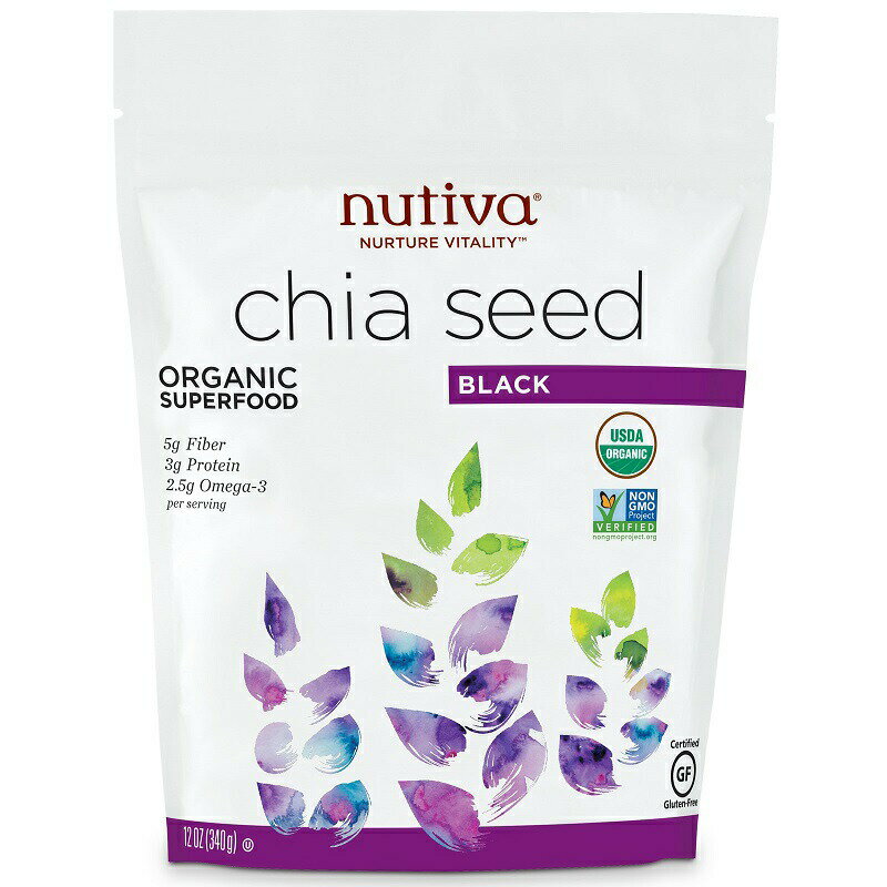 ヌティバ チアシード 12オンス（340g）Nutiva, Organic Chia Seed, Black, 12 oz (340 g)
