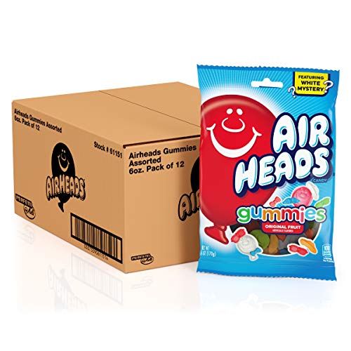 【最大2,000円クーポン5月16日01:59まで】Airheads キャンディバー Gummies Fruit, 6oz (Pack of 12)