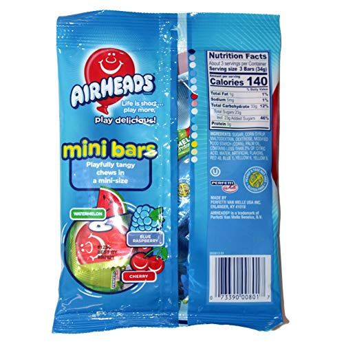 【最大2,000円クーポン5月16日01:59まで】Airheads キャンディバー - アソーテッド- Watermelon, Blue Raspberry, Cherry 3.62 oz 2