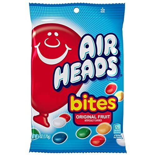 【最大2,000円クーポン5月16日01:59まで】Airheads キャンディバー Bites Bag, Fruit, Non Melting, 6oz (Bulk Pack of 12)