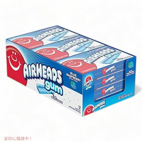 【最大2,000円クーポン5月16日01:59まで】Airheads キャンディバーシュガーフリーガム with Xylitol, Blue Raspberry, 14 Sticks