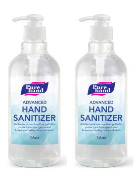 【在庫有り！特大サイズ 472 ml！お得な2個セット】Pure Hand Instant Hand Sanitizer 16oz Bottle by Pure Hand / アメリカ発 ピュアハンド ハンドサニタイザー 除菌ハンドジェル 472 ml x 2個