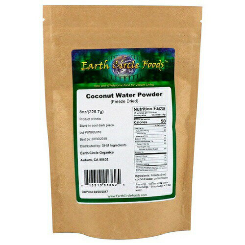 y񂹁zEarth Circle Organics Freeze Dried Coconut Water Powder A[XTCNI[KjbN RRibcEH[^[pE_[i226.7gj