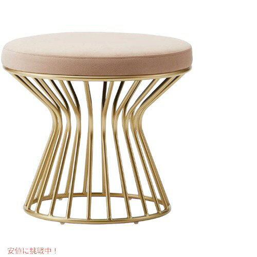 オットマン ラウンドスツール フットレスト Pink Velvet アメリカーナがお届け!