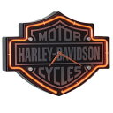 【最大2,000円クーポン5月27日01:59まで】エッチングバー&シールド型ネオンクロック Harley-Davidson社アメリカ輸入家具 アメリカ輸入雑貨