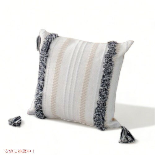 【最大2,000円クーポン7月26日01:59まで】クッションカバー ボヘミアン Tufted Square Navy アメリカ雑貨 アメリカーナがお届け! [2]