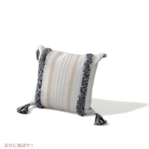 【最大2,000円クーポン7月26日01:59まで】クッションカバー ボヘミアン Tufted Square Navy アメリカ雑貨 アメリカーナがお届け! [3]